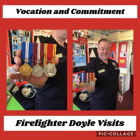 Image of Firefighter Doyle Visits