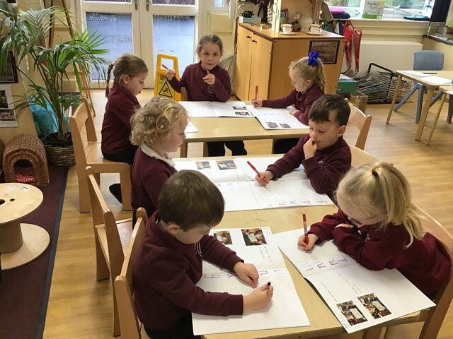 Image of Working hard on our letter formation!