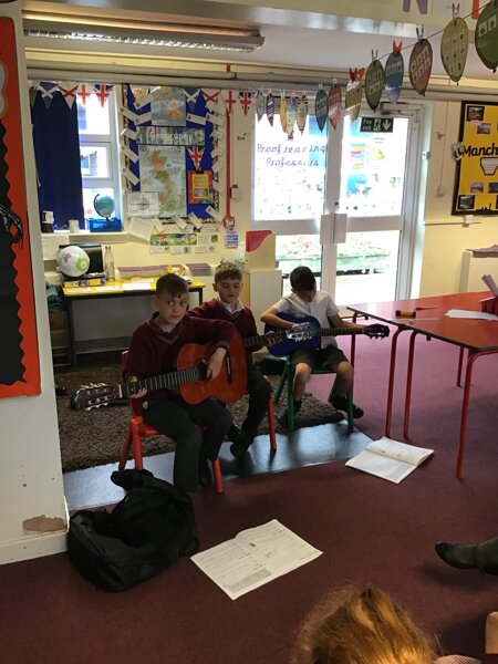 Image of Our guitarists treated us to a performance today !