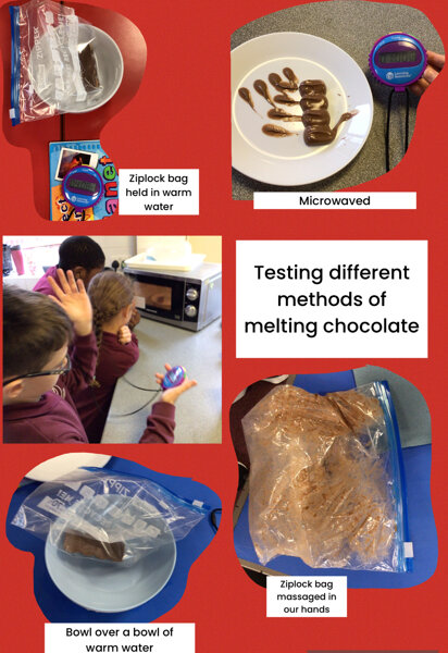 Image of Melting chocolate and observing the changes in science!